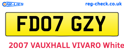 FD07GZY are the vehicle registration plates.