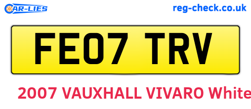 FE07TRV are the vehicle registration plates.