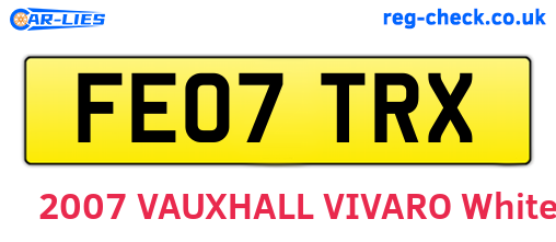 FE07TRX are the vehicle registration plates.