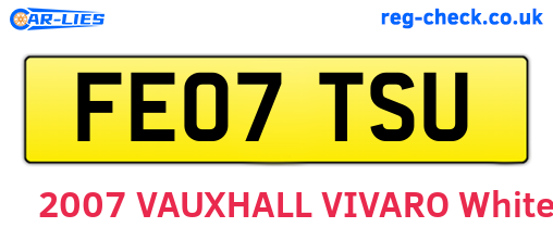 FE07TSU are the vehicle registration plates.