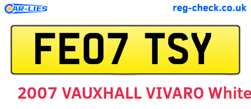 FE07TSY are the vehicle registration plates.