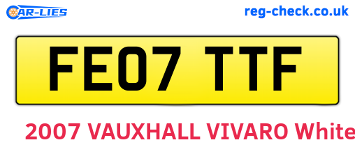 FE07TTF are the vehicle registration plates.