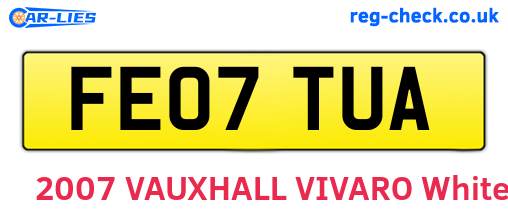 FE07TUA are the vehicle registration plates.