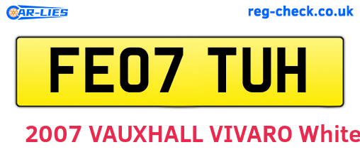 FE07TUH are the vehicle registration plates.