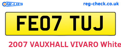 FE07TUJ are the vehicle registration plates.