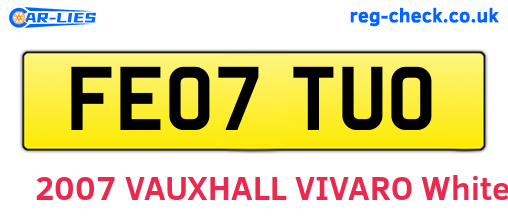 FE07TUO are the vehicle registration plates.