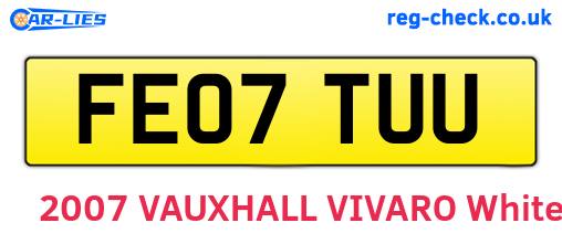 FE07TUU are the vehicle registration plates.