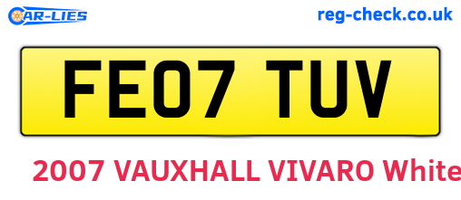 FE07TUV are the vehicle registration plates.