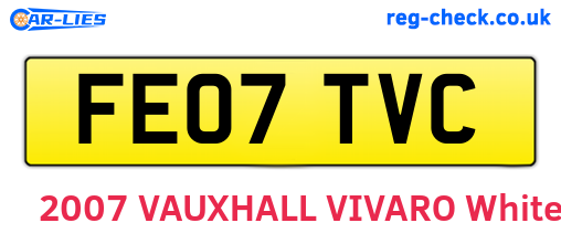 FE07TVC are the vehicle registration plates.