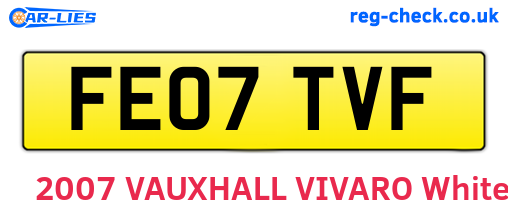 FE07TVF are the vehicle registration plates.