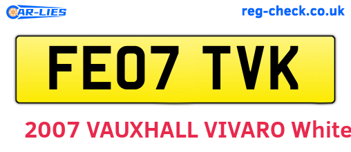 FE07TVK are the vehicle registration plates.