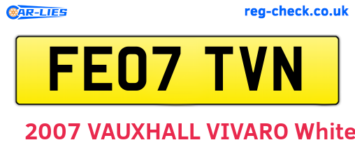 FE07TVN are the vehicle registration plates.