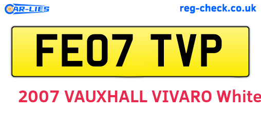FE07TVP are the vehicle registration plates.
