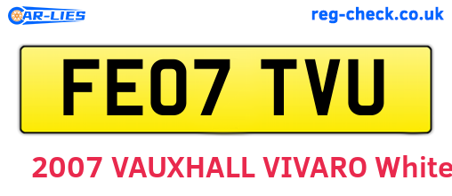 FE07TVU are the vehicle registration plates.