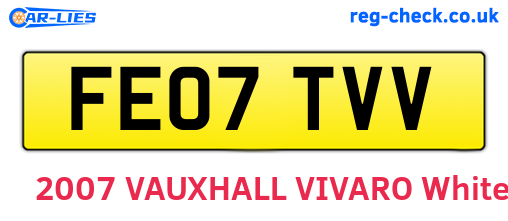 FE07TVV are the vehicle registration plates.