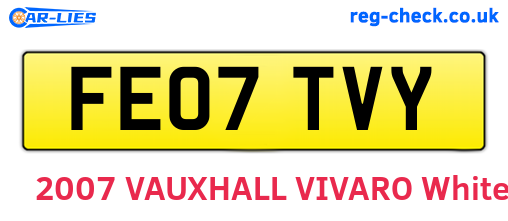 FE07TVY are the vehicle registration plates.