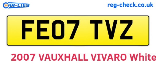 FE07TVZ are the vehicle registration plates.