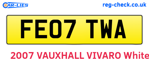 FE07TWA are the vehicle registration plates.