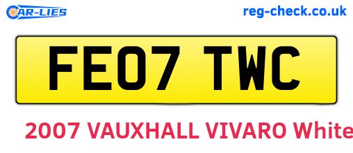 FE07TWC are the vehicle registration plates.