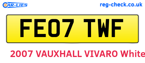 FE07TWF are the vehicle registration plates.