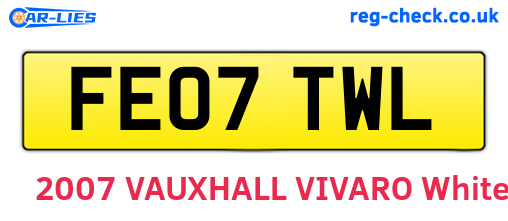 FE07TWL are the vehicle registration plates.