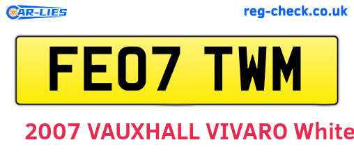 FE07TWM are the vehicle registration plates.