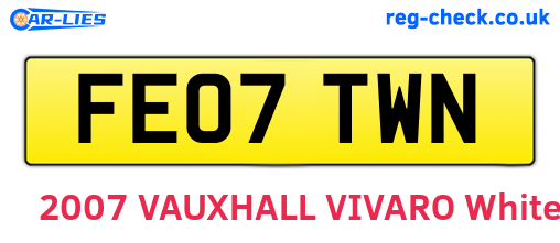 FE07TWN are the vehicle registration plates.