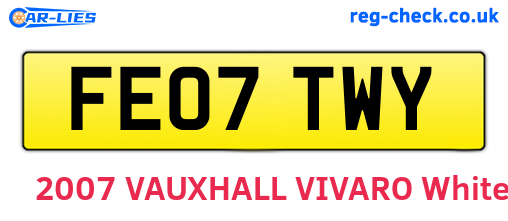 FE07TWY are the vehicle registration plates.