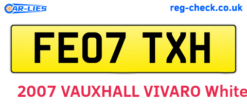 FE07TXH are the vehicle registration plates.