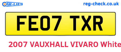 FE07TXR are the vehicle registration plates.