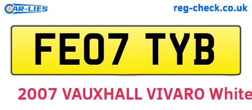 FE07TYB are the vehicle registration plates.