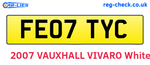 FE07TYC are the vehicle registration plates.