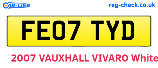 FE07TYD are the vehicle registration plates.