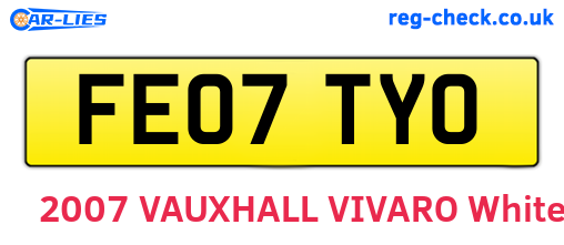FE07TYO are the vehicle registration plates.