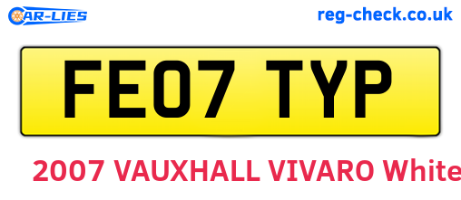 FE07TYP are the vehicle registration plates.