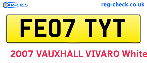 FE07TYT are the vehicle registration plates.