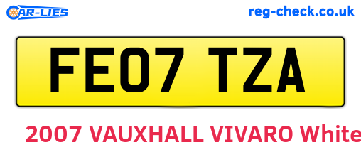 FE07TZA are the vehicle registration plates.