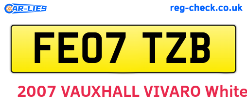 FE07TZB are the vehicle registration plates.