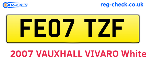FE07TZF are the vehicle registration plates.