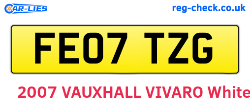 FE07TZG are the vehicle registration plates.