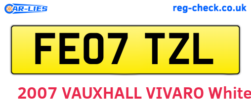 FE07TZL are the vehicle registration plates.
