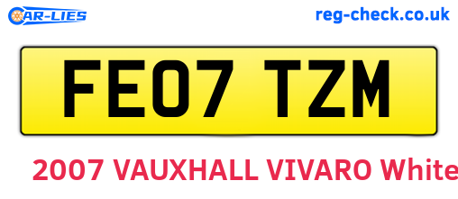 FE07TZM are the vehicle registration plates.