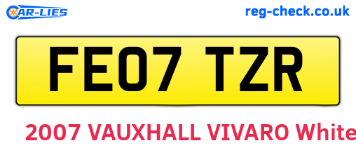 FE07TZR are the vehicle registration plates.