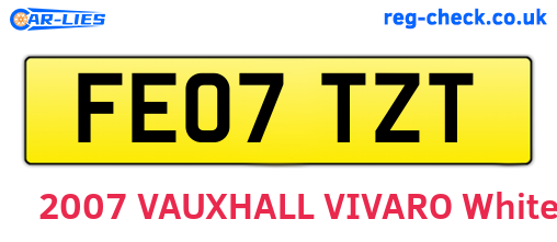 FE07TZT are the vehicle registration plates.