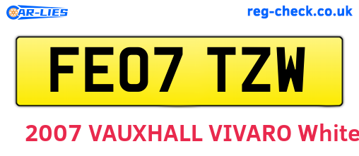 FE07TZW are the vehicle registration plates.