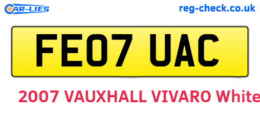 FE07UAC are the vehicle registration plates.
