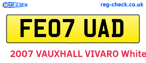 FE07UAD are the vehicle registration plates.