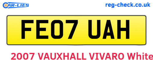 FE07UAH are the vehicle registration plates.