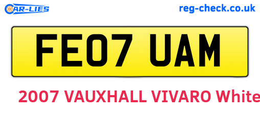 FE07UAM are the vehicle registration plates.