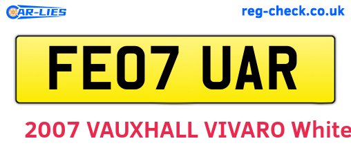 FE07UAR are the vehicle registration plates.